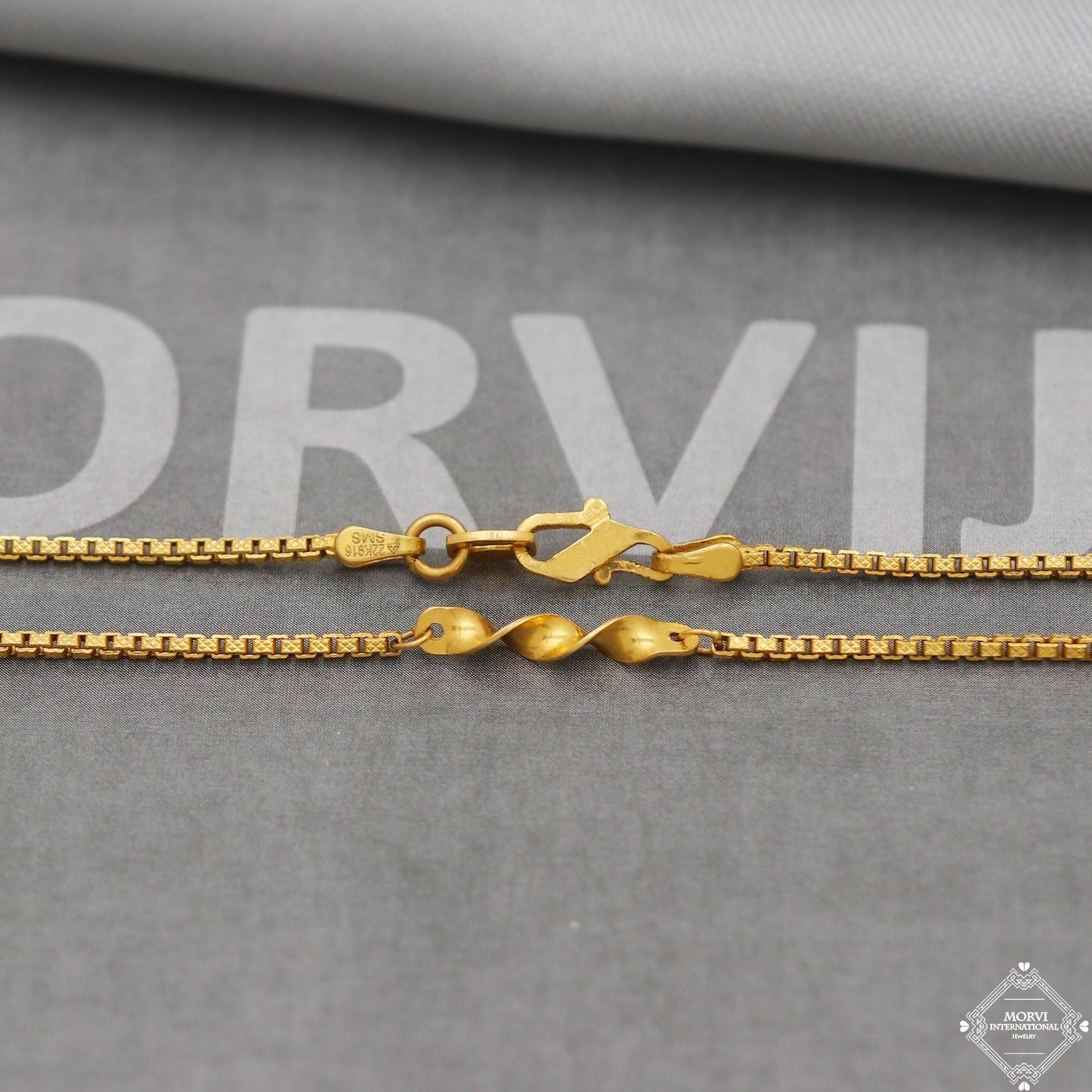 22k Yellow Gold Chain Necklace twisted men women Anniversary Wedding Gift chain, 22kt Handmade Gold Chain, pure gold necklace chain, K5104