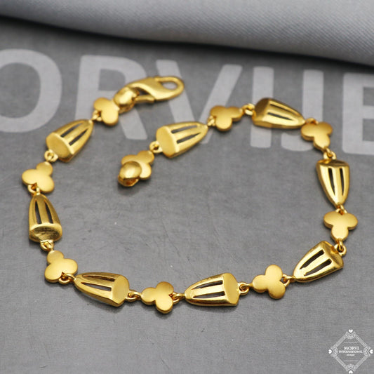 22k Yellow Gold Women Bracelet Indian Handmade Women Jewelry, K5356