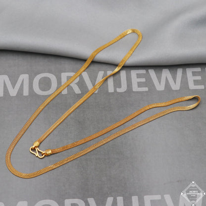 22k Yellow Gold Chain Necklace box style For men women Anniversary Wedding Gift chain, 22kt Handmade Gold Chain, pure gold necklace chain, K