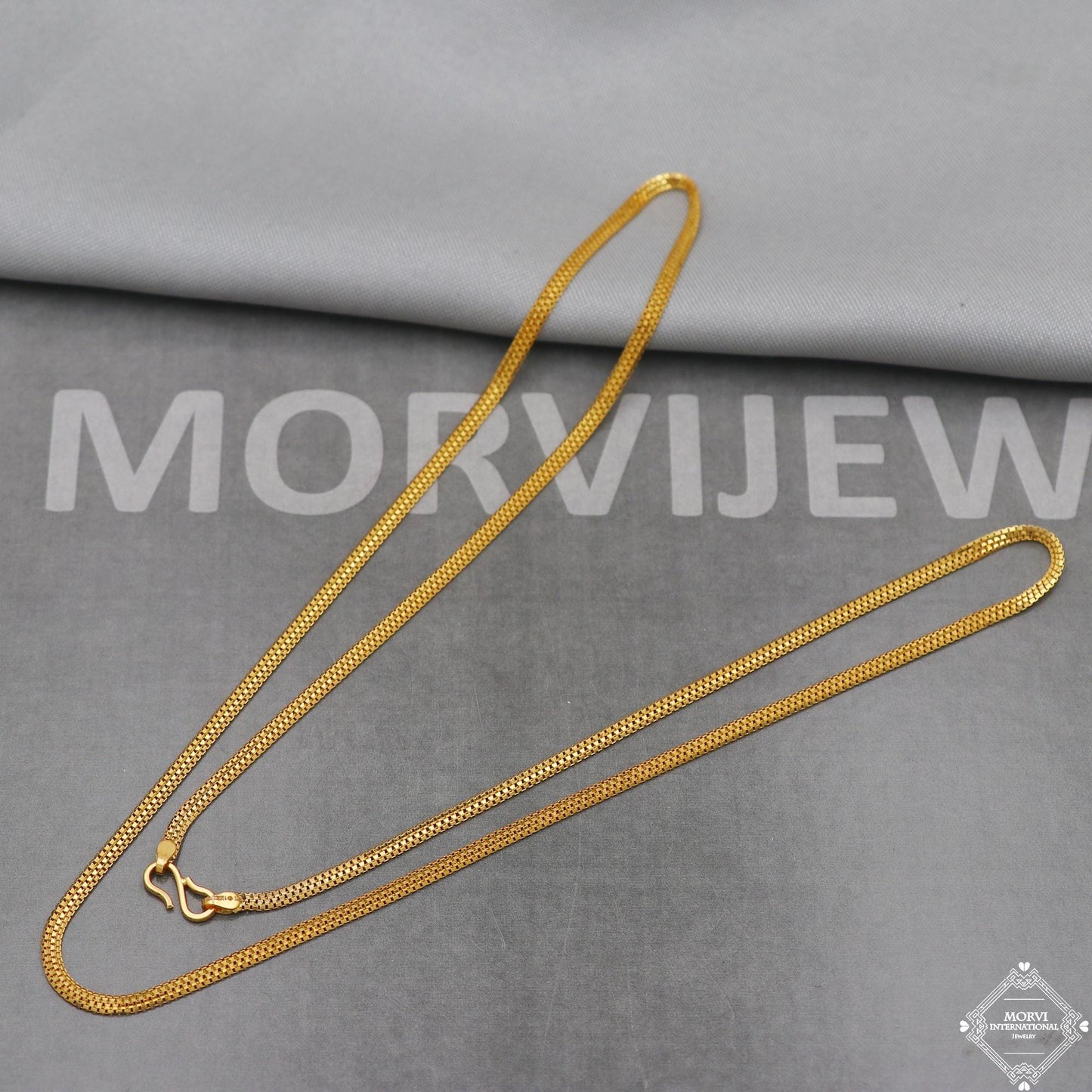 22k Gold Chain Necklace box style For men women Anniversary Wedding Gift chain, 22kt Handmade Gold Chain, pure gold necklace chain, K5107