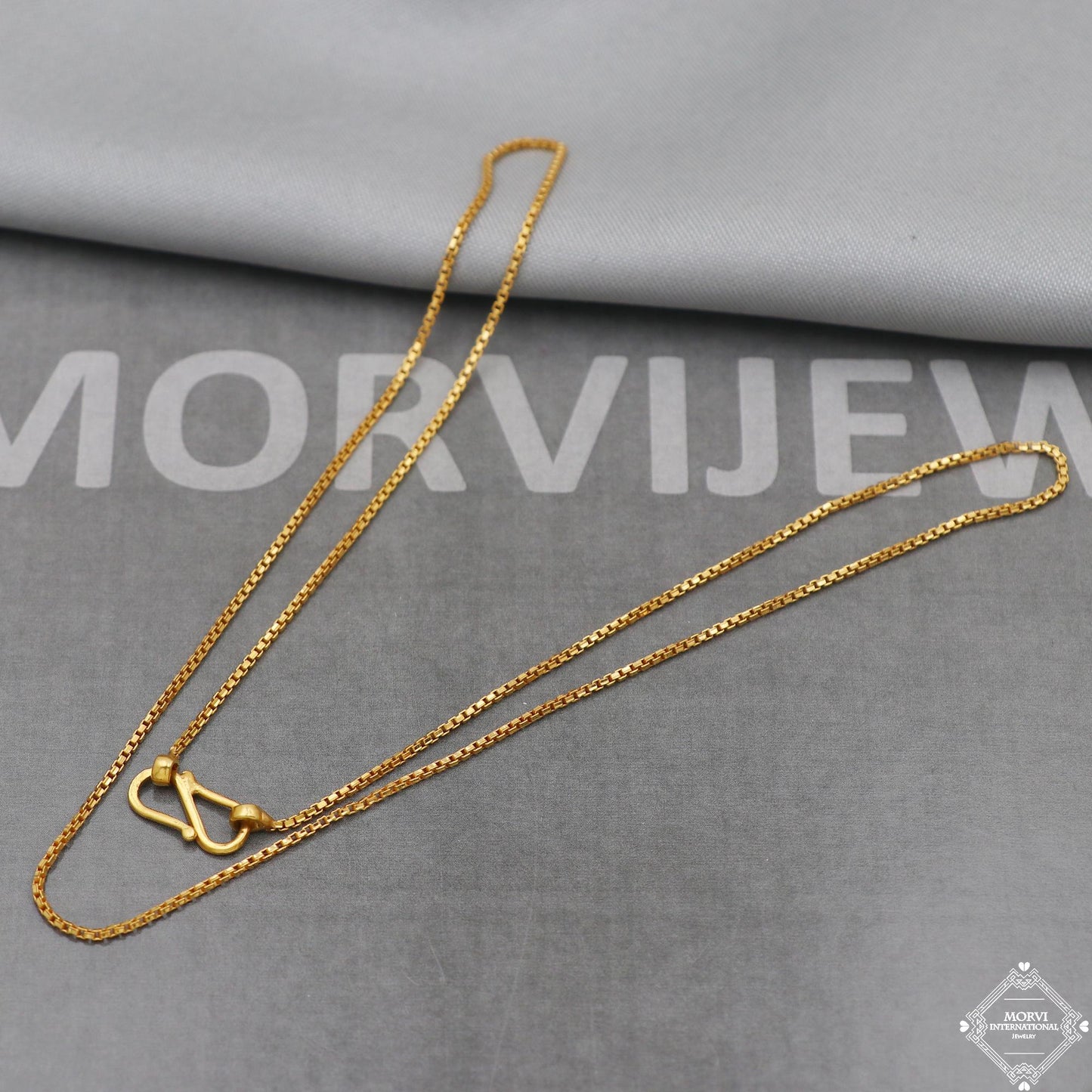 20k Gold Chain Necklace box style For men women Anniversary Wedding Gift chain, 20kt Handmade Gold Chain, pure gold necklace chain, K5110