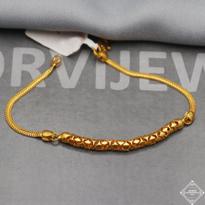 Fabulous 22k Yellow Gold Link Women Bracelet 6.75 inches Indian Handmade Women Jewelry, K5357