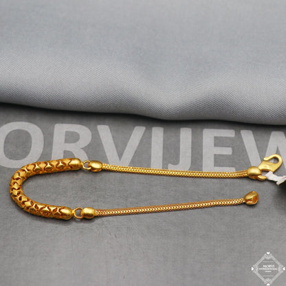 Fabulous 22k Yellow Gold Link Women Bracelet 6.75 inches Indian Handmade Women Jewelry, K5357