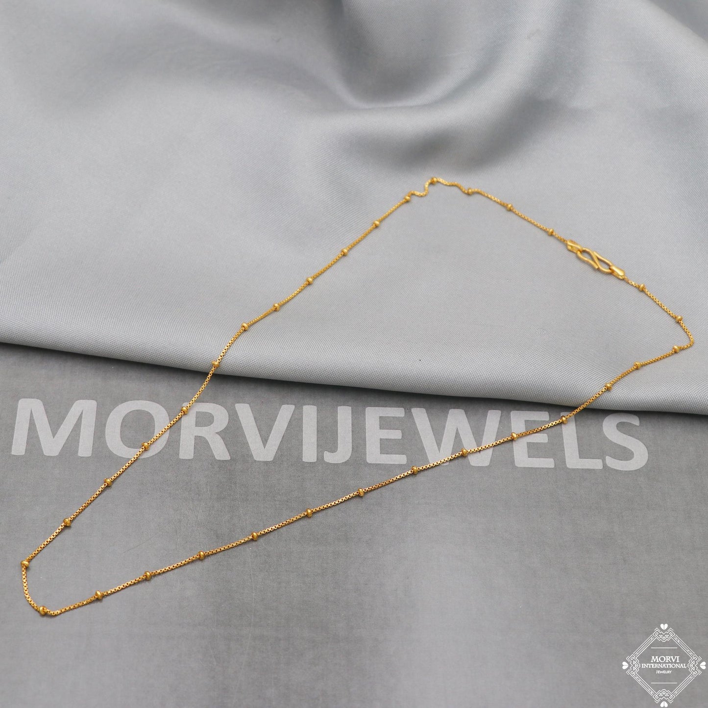 22k Gold Chain Necklace box style For men women Anniversary Wedding Gift chain, 22kt Handmade Gold Chain, pure gold necklace chain, K5112