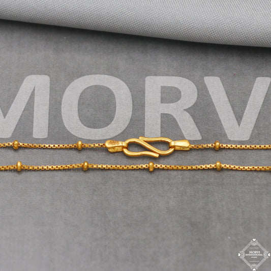 22k Gold Chain Necklace box style For men women Anniversary Wedding Gift chain, 22kt Handmade Gold Chain, pure gold necklace chain, K5112