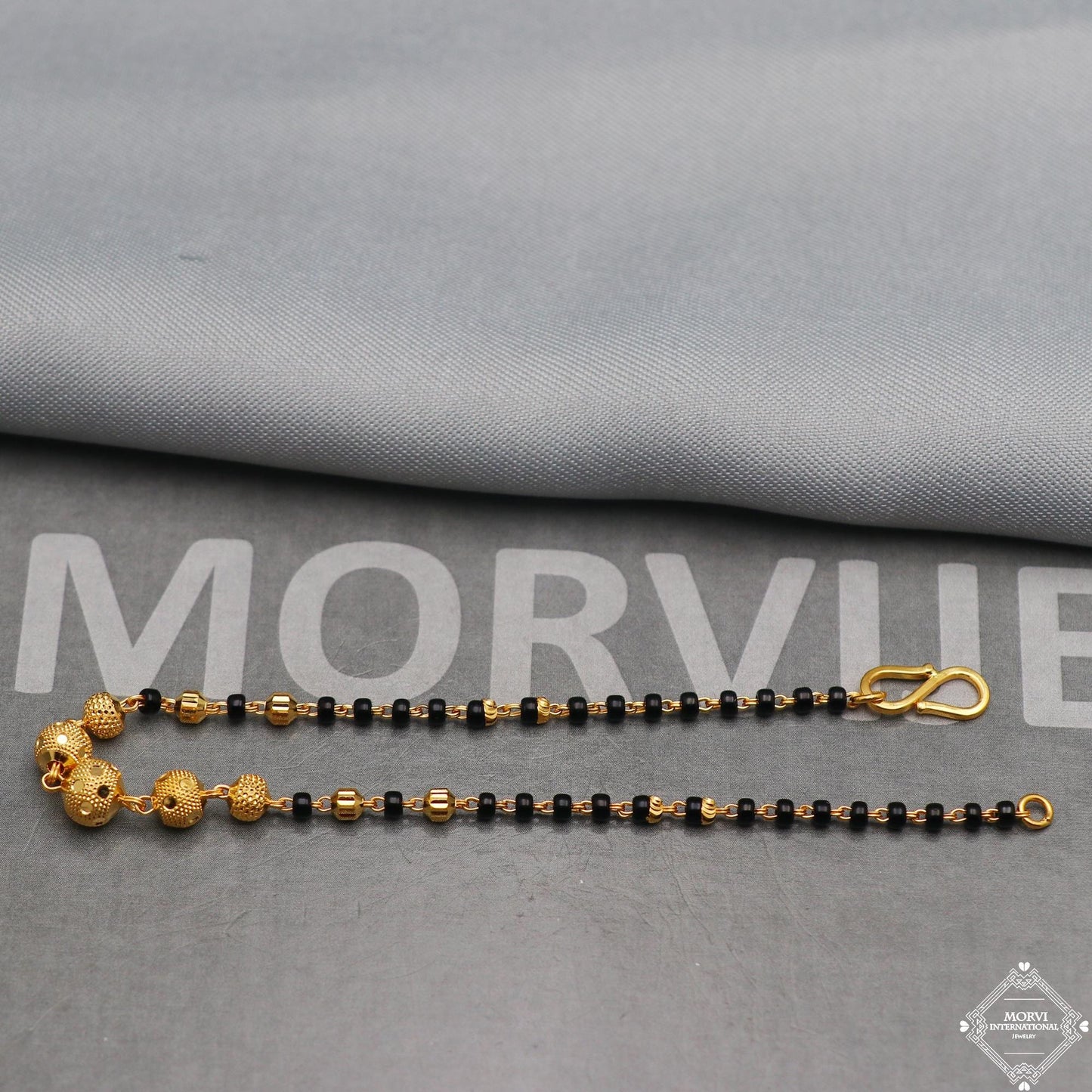 Fabulous Gold Black Beads 22k Gold Women Bracelet 7 inches Indian Handmade Women Jewelry, K5359