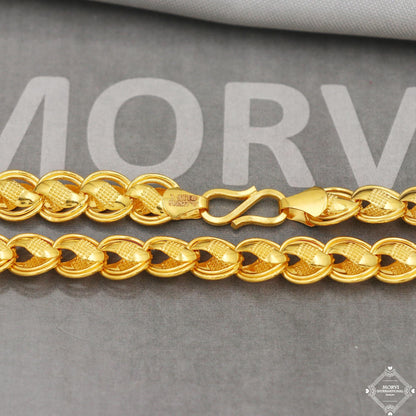 22k Gold Chain Necklace Unique Handmade Indian 22kt Gold Jewelry for Gift, K5116
