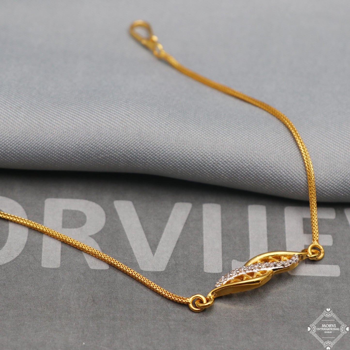 Fabulous 22k Yellow Gold Chain Women Bracelet 7 inches Indian Handmade Women Jewelry, K5360