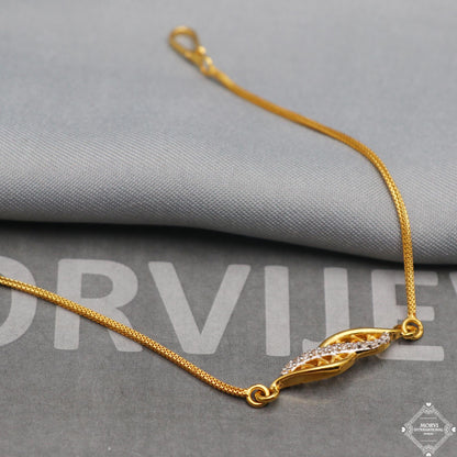 Fabulous 22k Yellow Gold Chain Women Bracelet 7 inches Indian Handmade Women Jewelry, K5360