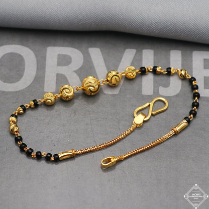 Fabulous 22k Yellow Gold Beads Women Bracelet 7.25 inches Indian Handmade Women Jewelry, K5361
