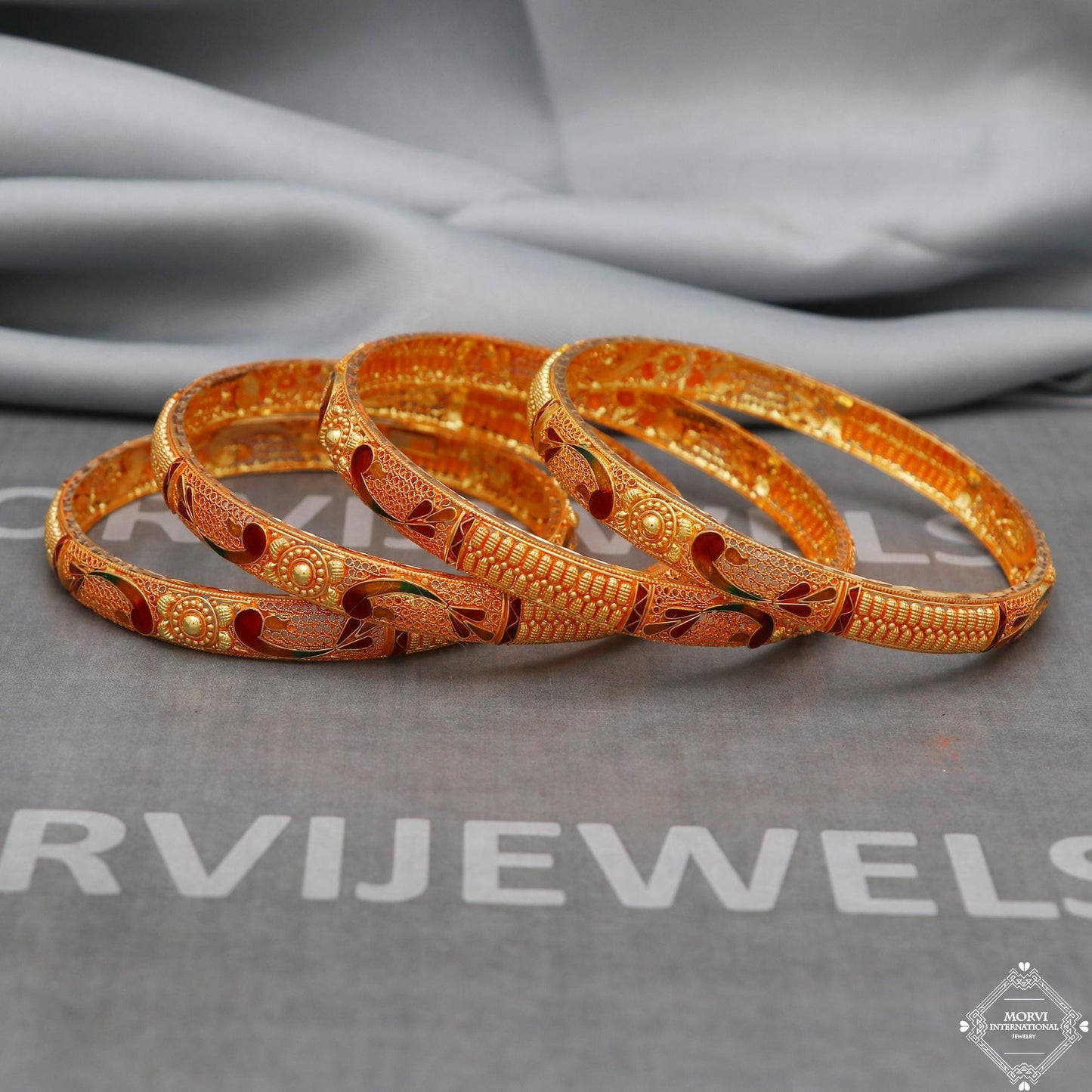 Pure Gold Bangles Bracelet Wedding Jewelry, K5362