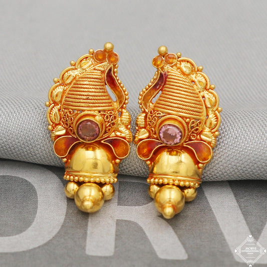 22k yellow gold earrings jewelry, K5121