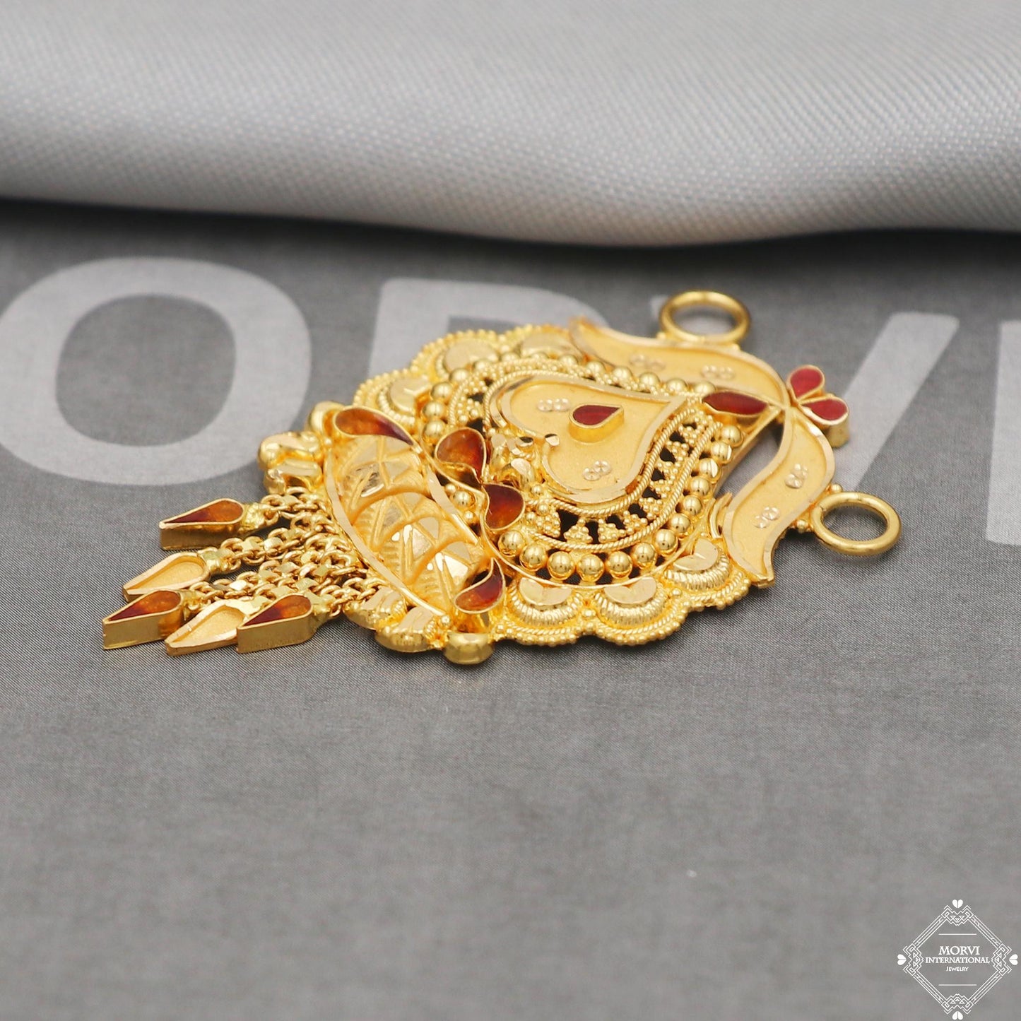 Indian 22k gold pendant handmade jewelry
