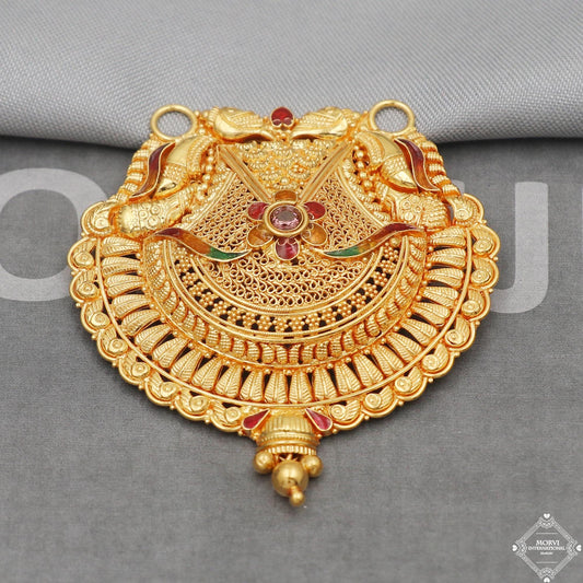 22k gold pendant necklace Handmade Indian Mangalsutra Handmade Vintage Antique Design Jewelry, K5063