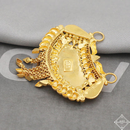 22kt 22k Gold Pendant Necklace Handmade Indian Mangalsutra Handmade Vintage Antique Design Jewelry, K5066