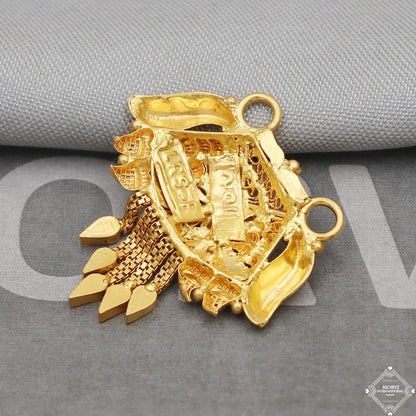 Handcrafted 22k Gold Pendant Necklace Handmade Indian Mangalsutra Handmade Vintage Antique Design Jewelry, K5086