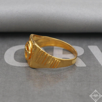 22k Yellow Gold Ring Size 7.75 US and All, Hand Carved Gold Ring Jewelry, Indian Gold Ring, K5098