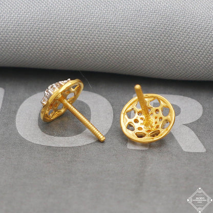 CZ 22k Yellow Gold Earrings Handmade Jewelry for Gift, K5202