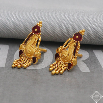 real gold solid 22kt earrings, K5203