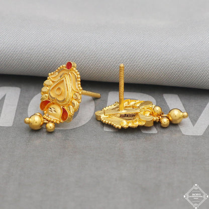 solid 22k gold earrings real gold solid 22kt earrings, women gold earrings, K5205
