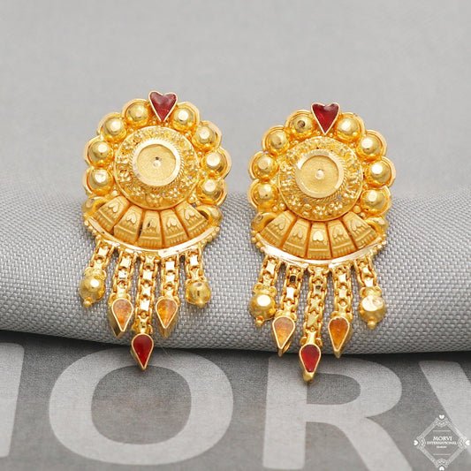 solid yellow gold earrings, K5207