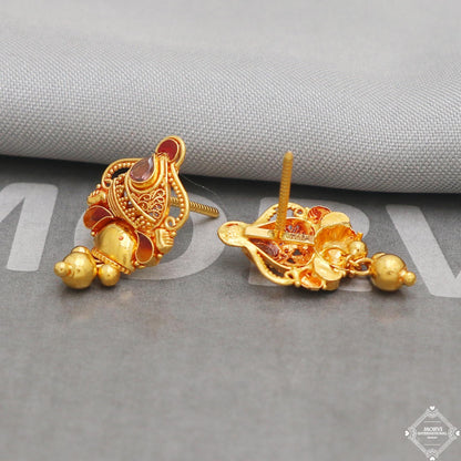 solid 22k gold earrings jewelry, women gold earrings jewelry, K5209