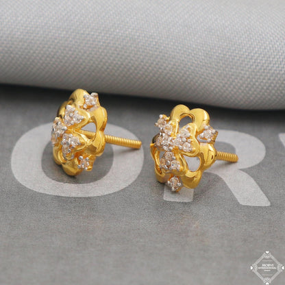 clovers flower stone earrings 22k jewelry, 22kt jewelry, K5213