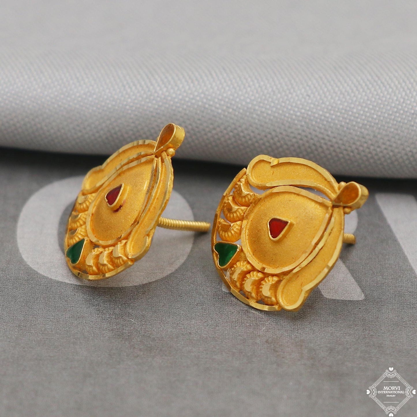 22k Yellow Gold Earrings Jewelry for Gift, K5161