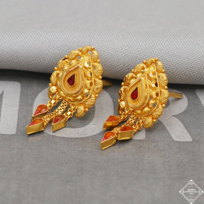 22k 22 karat Gold stud earrings jewelry for gift, K5164