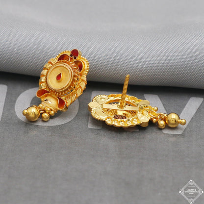 22kt solid gold dangle stud earrings jewelry, K5220