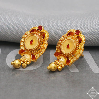 22kt solid gold dangle stud earrings jewelry, K5220