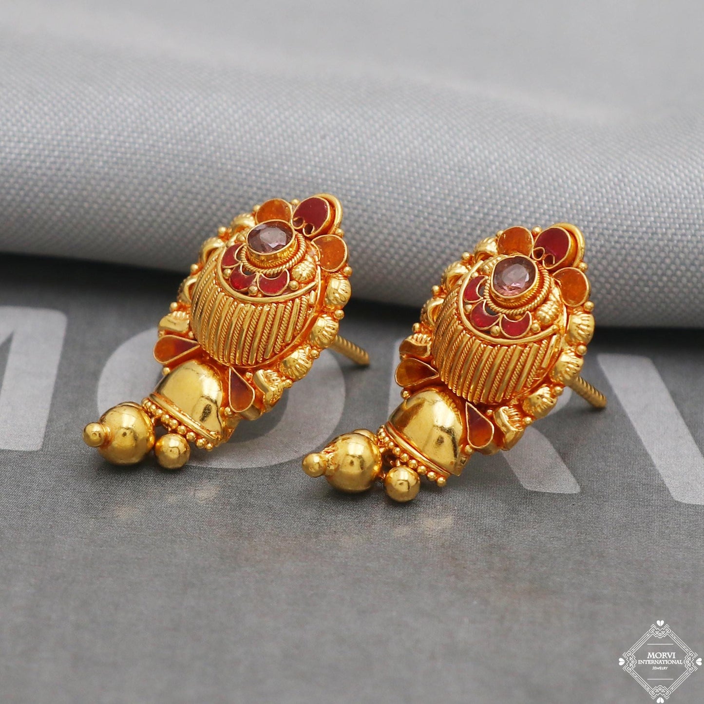 22k solid gold earrings jewelry, K5221