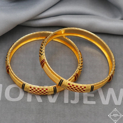 22k 22 karat Gold Bangles Bracelet Pair Wedding Jewelry, K5173