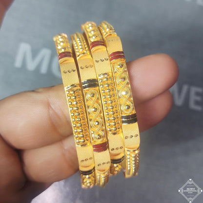 18k 22k 22 karat Pure Gold Bangles Bracelet Wedding Handmade Indian Jewelry, K5184