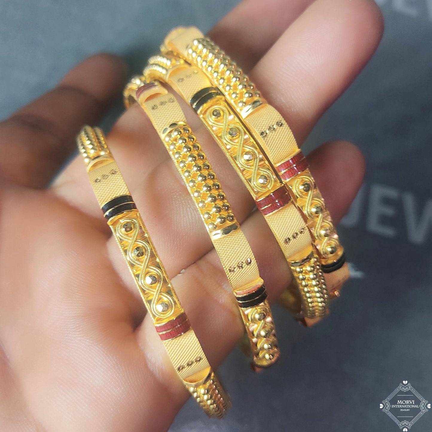18k 22k 22 karat Pure Gold Bangles Bracelet Wedding Handmade Indian Jewelry, K5184