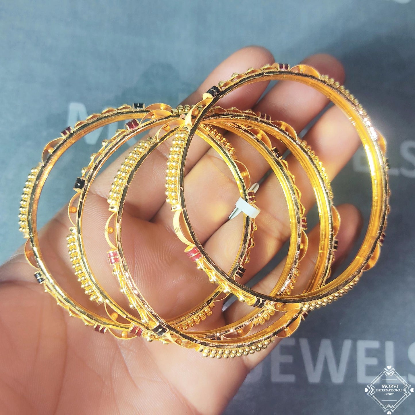 18k 22k 22 karat Pure Gold Bangles Bracelet Wedding Handmade Indian Jewelry, K5184
