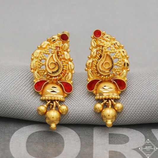 women earrings in 22k gold jewelry