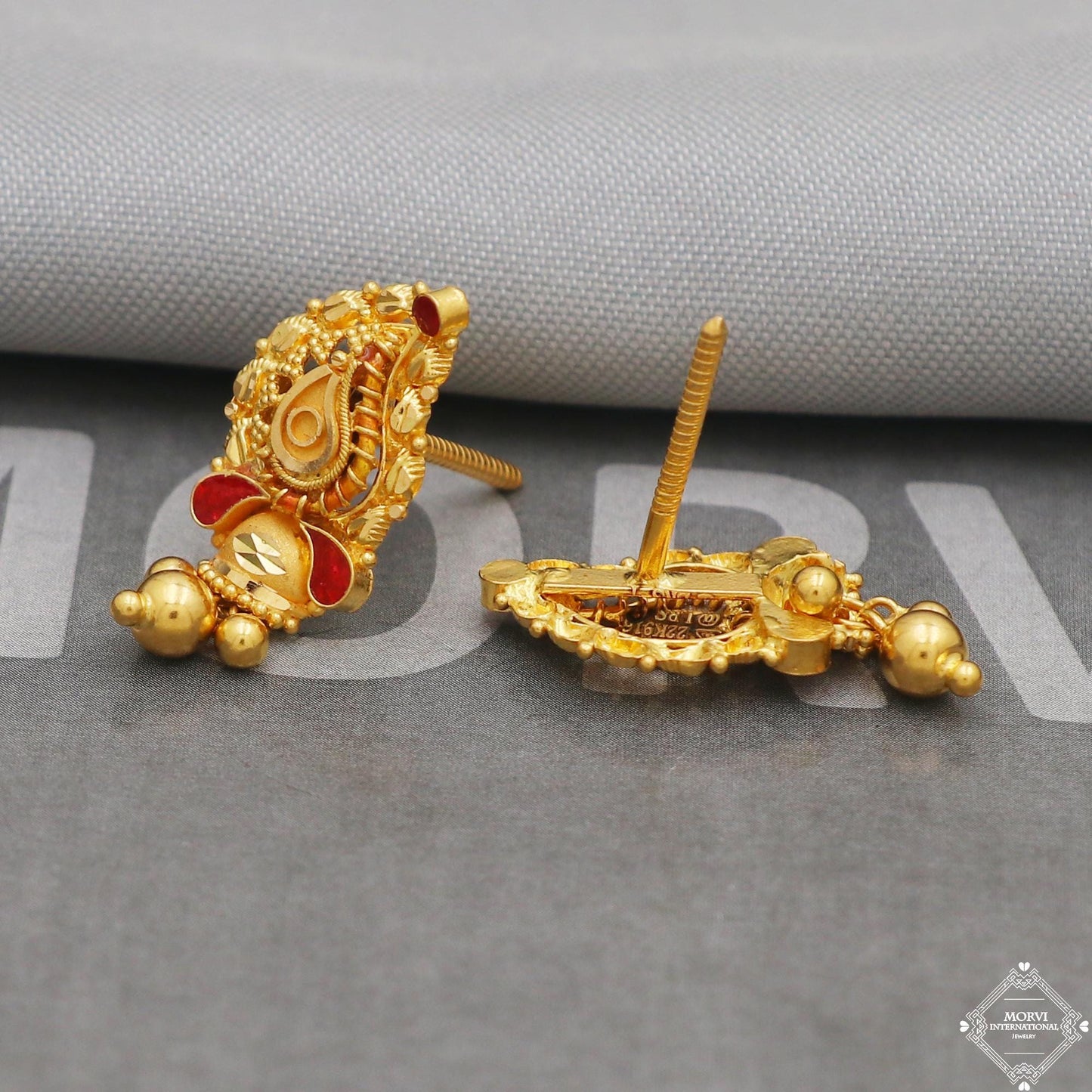 women earrings in 22k gold jewelry
