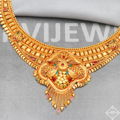 pure 22k 18k gold necklace earrings set, K5262