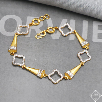 Real 22k Gold Women Girl Handmade Bracelet Link Chain 22kt 22 karat Indian Jewelry, K5267