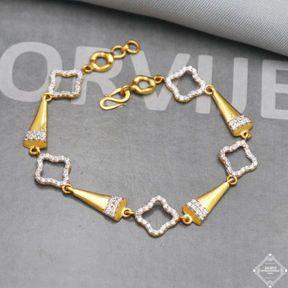 Real 22k Gold Women Girl Handmade Bracelet Link Chain 22kt 22 karat Indian Jewelry, K5267