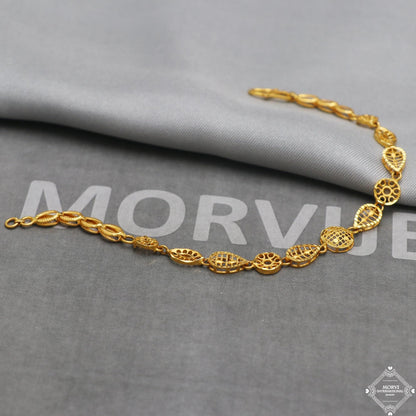 Real 22k Gold Women Girl Handmade Bracelet Link Chain 22kt 22 karat Indian Jewelry, K5270