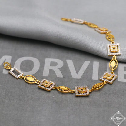 Real 22k Gold Women Girl Handmade Bracelet Link Chain 22kt 22 karat Indian Jewelry, K5273