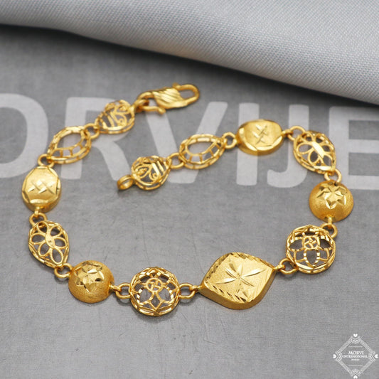 Real 22k Gold Women 22kt Indian Handmade Bracelet Jewelry, K5274