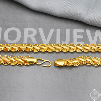 22k Gold Chain Necklace 9mm, pure handmade gold chain for men and women, Indian gold chain jewelry, S design chain, gift, K5276