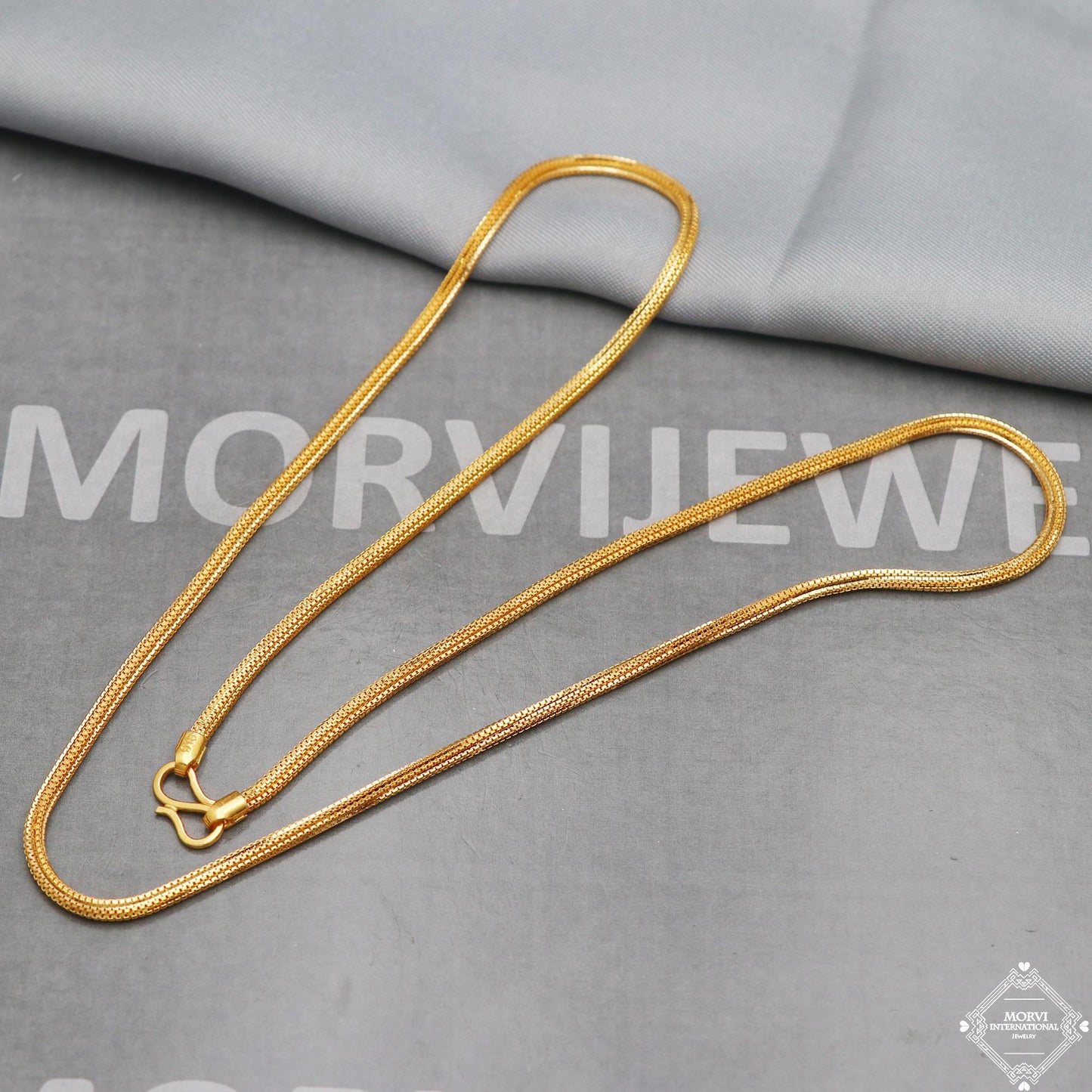 22k Yellow Gold Chain Necklace 2.5 mm, 22 inches and all, pure handmade gold chain for men and women, Indian gold chain jewelry, gift, K5280