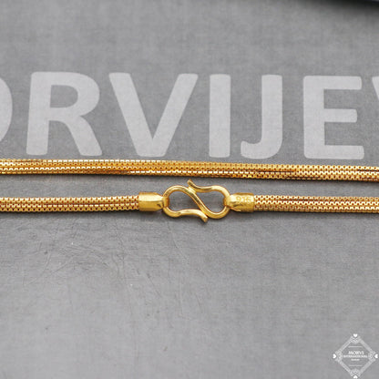 22k Yellow Gold Chain Necklace 2.5 mm, 22 inches and all, pure handmade gold chain for men and women, Indian gold chain jewelry, gift, K5280