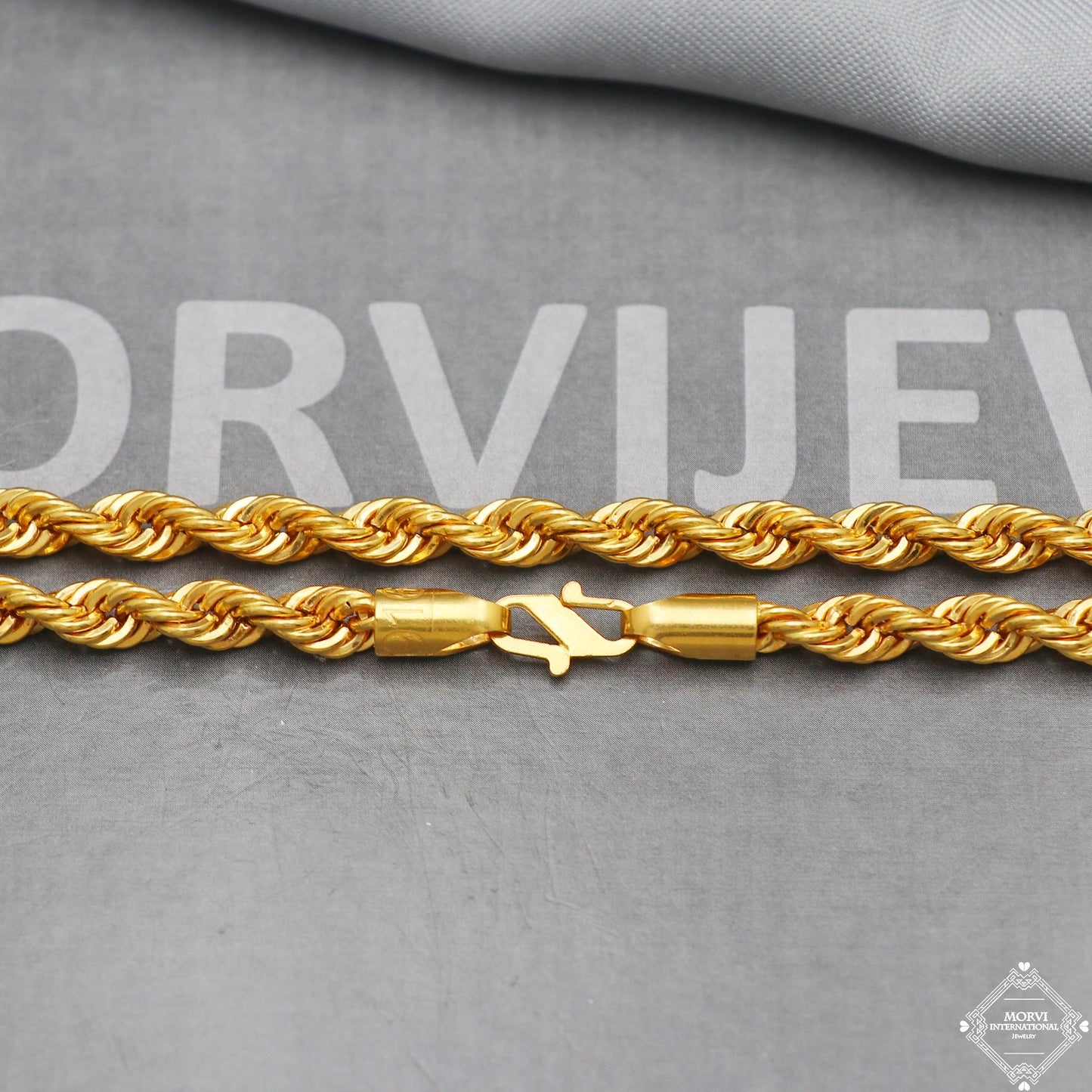 Yellow 22k Gold Rope Chain 5mm Twisted Necklace for Women and Men, Handmade Indian Necklace Chain, Daily Wear Chain, Party Wear Chain, K5283