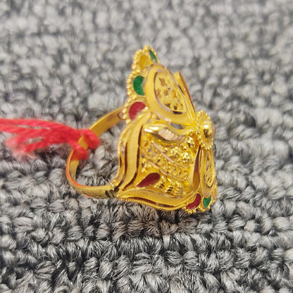 Filigree 22k Gold Ring Hand Crafted Jewelry for Party, Dainty Designer Gold Ring