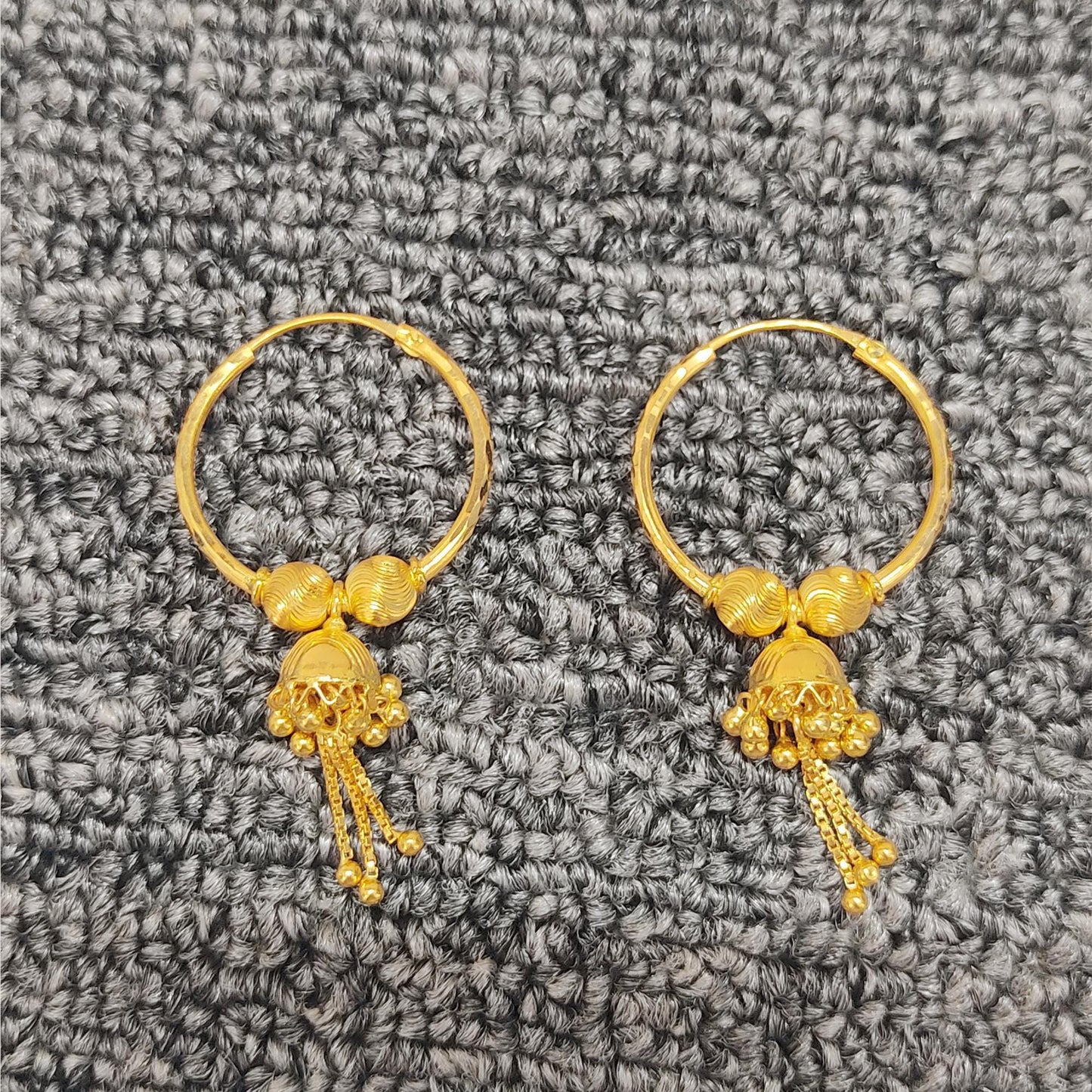 22k gold hoops dangling Jhumki Chandelier style Indian 22kt Earrings Jewelry for Women
